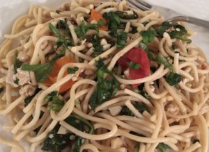 Asian Pork Noodles with Spinach