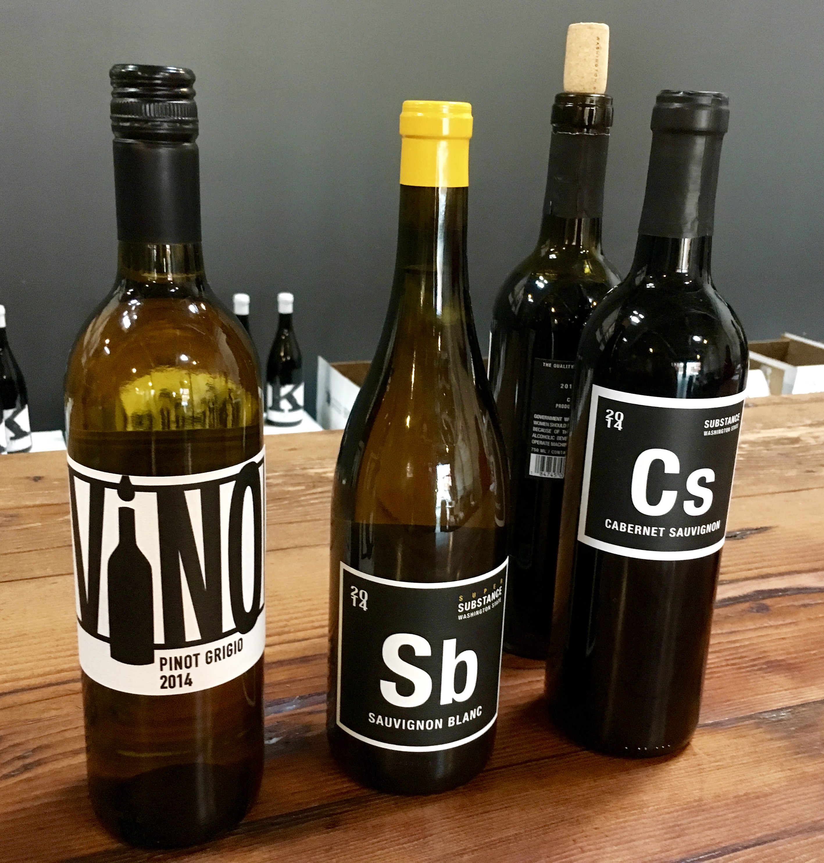 A few of the more than 15 plus mass-produced wines from K Vintners/Charles Smith Wines